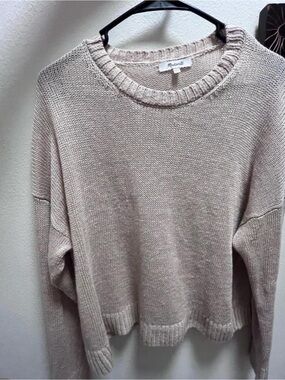 Madewell Silk Crewneck Knit Pullover in Light Taupe NWOT